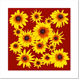 Blooming Yellow Flowers Posters and Art